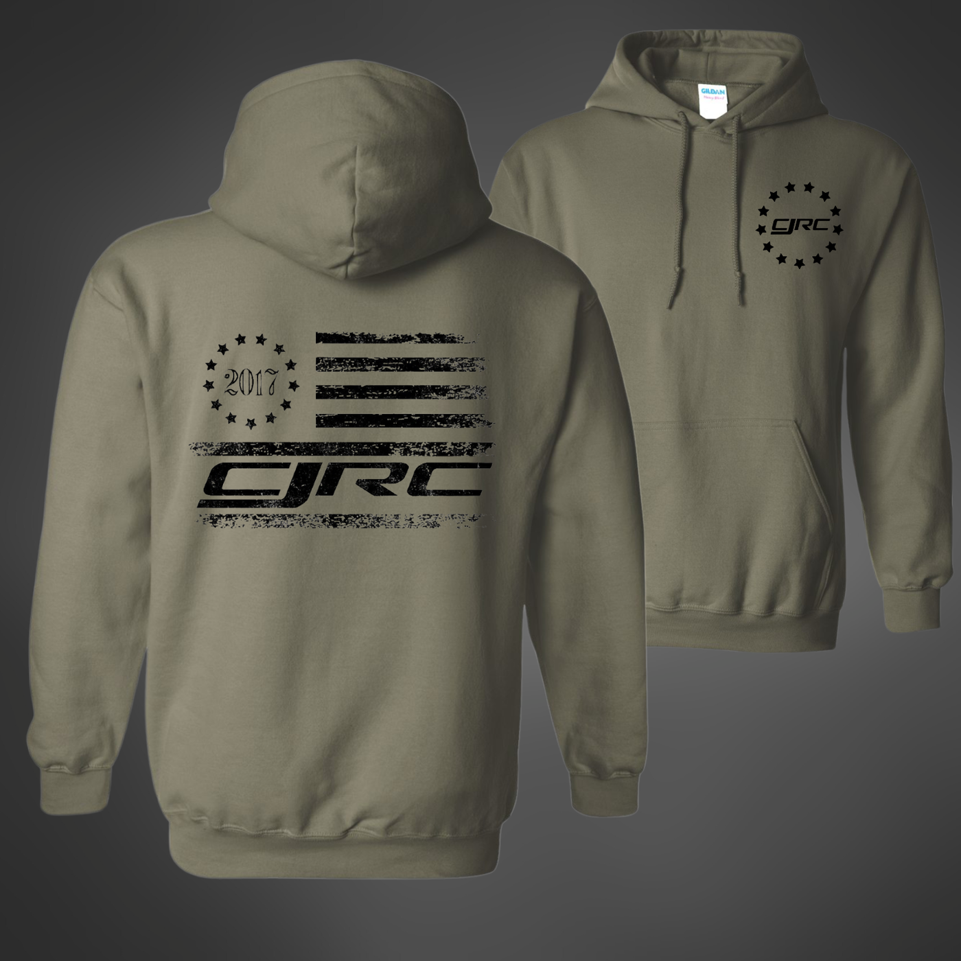 CJRC Stars & Stripes Hoodie (Military Green)