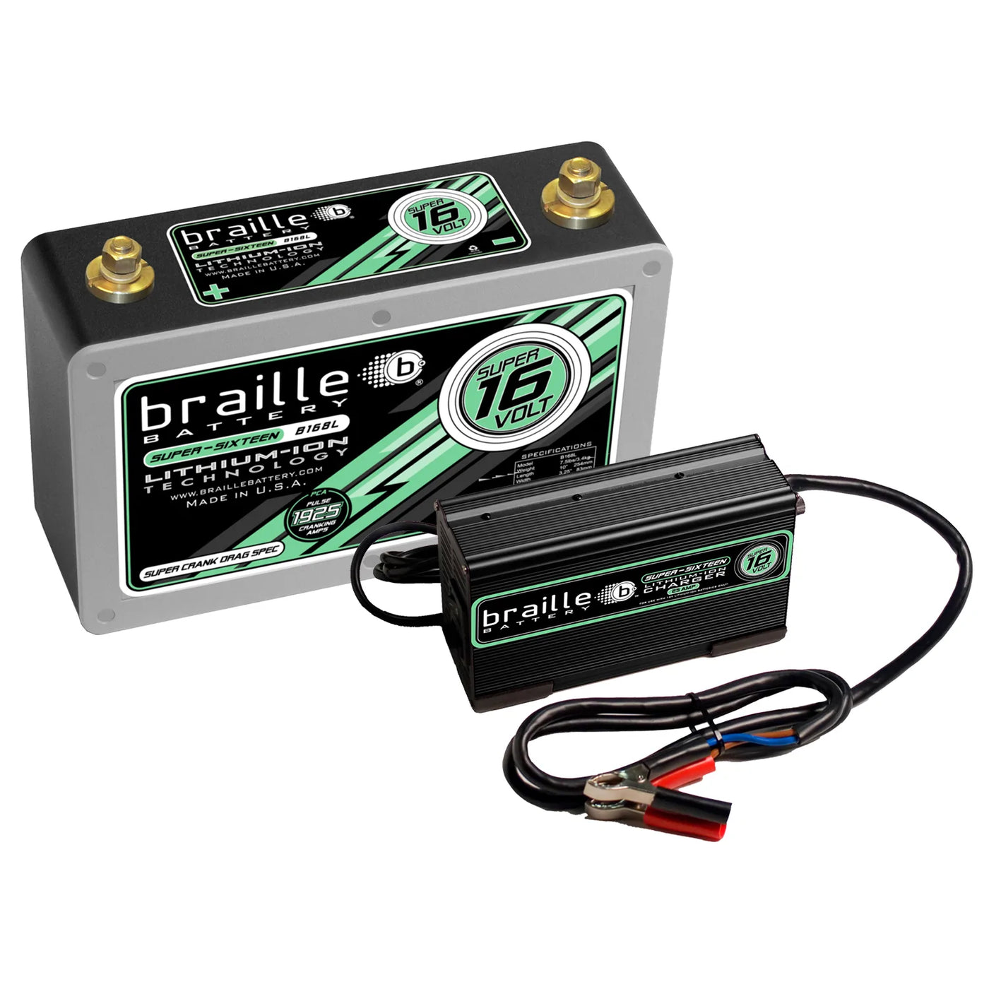 Braille Super 16 Volt Battery with Charger